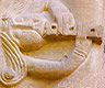 M&uacute;sico esculpido en la iglesia de Echano (Valdorba)