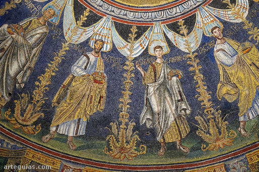 Mosaico de la procesi&oacute;n de ap&oacute;stoles