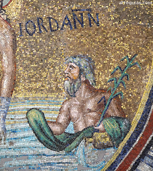 Mosaico con las personificaci&oacute;n del r&iacute;o Jord&aacute;n