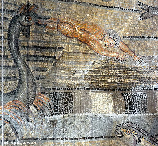 Mosaico de Jon&aacute;s regurgitado por la ballena