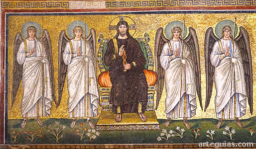 Cristo entronizado con cuatro &aacute;ngeles