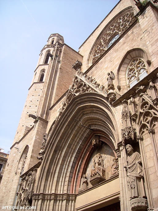 Bas&iacute;lica de Santa Mar&iacute;a del Mar, Barcelona: imafronte oeste