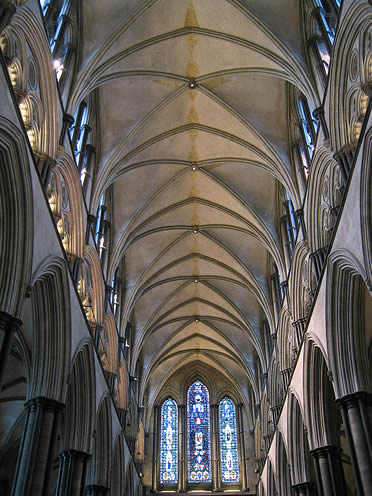 Catedral de Salisbury.  Construida durante las guerras entre Francia e Inglaterra