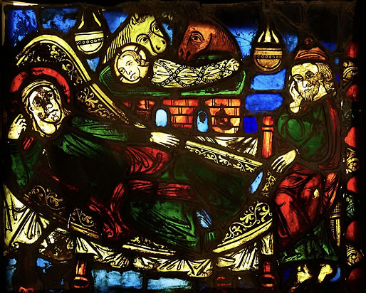 Una de las vidrieras originales de la Catedral de Girona