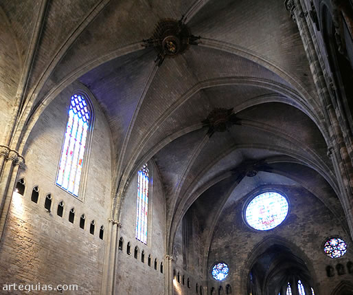 Anch&iacute;simas b&oacute;vedas de crucer&iacute;a de la &uacute;nica nave de la catedral