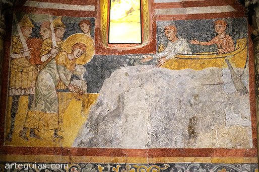 Pintura rom&aacute;nica sobre el martirio de San Justo