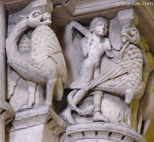 Lucha entre un hombe y un drag&oacute;n