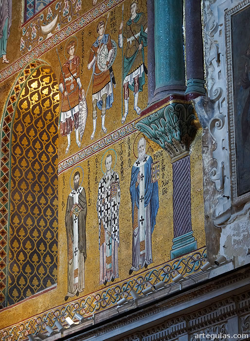 Sector de mosaicos de la catedral de Cefal&uacute;, en Sicilia