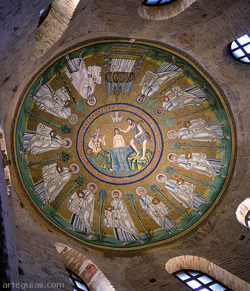 Mosaico de la cúpula del Baptisterio de los Arrianos