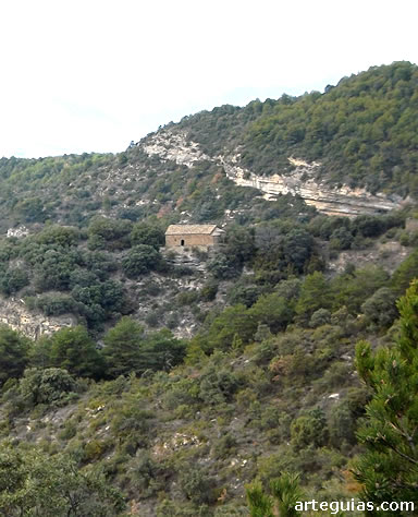 Emplazamiento de la ermita desde las proximidades del Castillo
