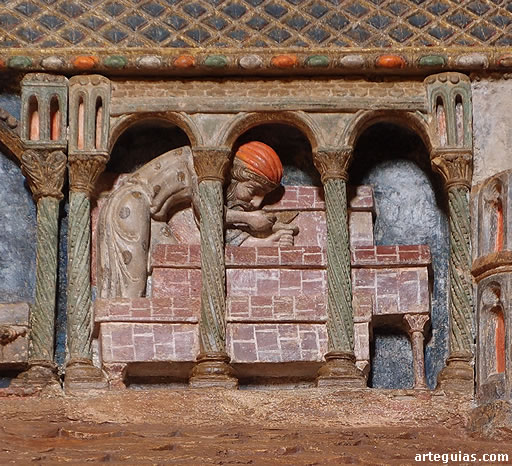 EL jud&iacute;o construyendo los tres sarc&oacute;fagos