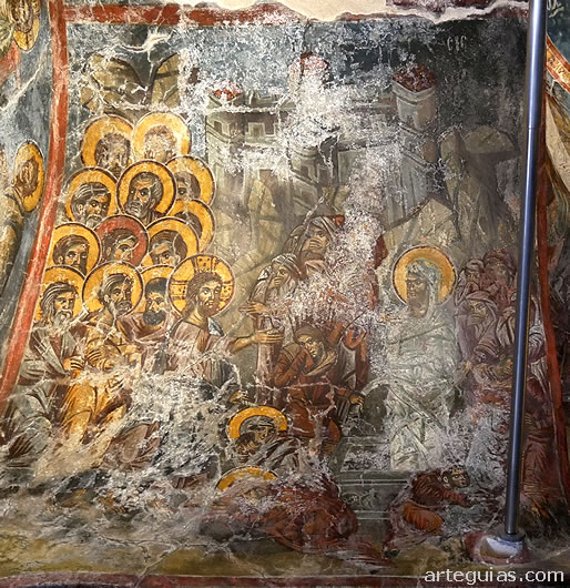 Iglesia de Agios Petros de Kastania, Mesinia, (Grecia): Resurrecci&oacute;n de L&aacute;zaro