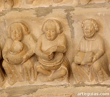 Dos aldeanos comiendo con un eclesi&aacute;stico