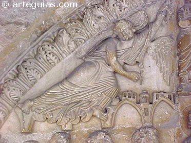 Escultura el el t&iacute;mpano de San Prudencio de Armentia. &Aacute;lava