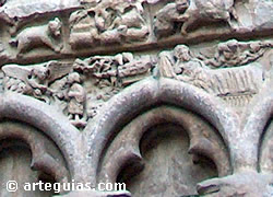 Detalle de la portada de San Bartolom&eacute;. Logro&ntilde;o