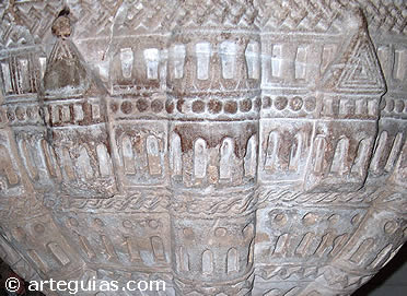 Detalle de la pila bautismal de Redecilla del Camino