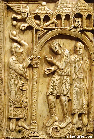 Placa de marfil de la Arqueta de San Mill&aacute;n. Monasterio de Yuso. La Rioja