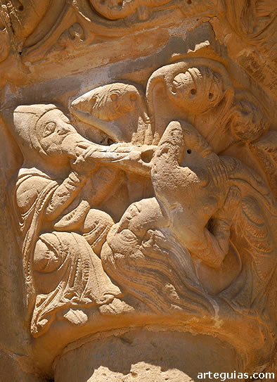 La pareja de m&uacute;sico y bailarina es uno de los motivos m&aacute;s identificativos del Taller de Ag&uuml;ero o San Juan de la Pe&ntilde;a