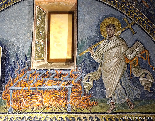 Mosaico de San Lorenzo. Gala Placidia, R&aacute;vena.