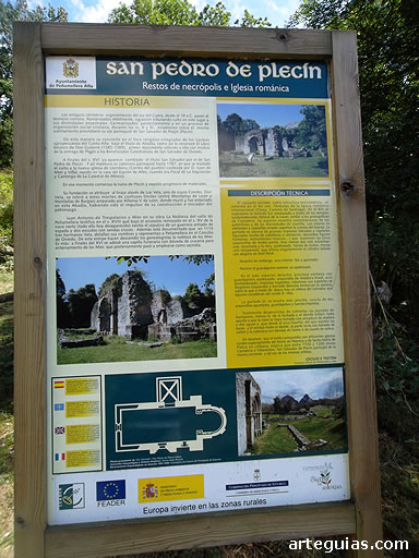 Cartel indicador colocado tras su puesta en valor