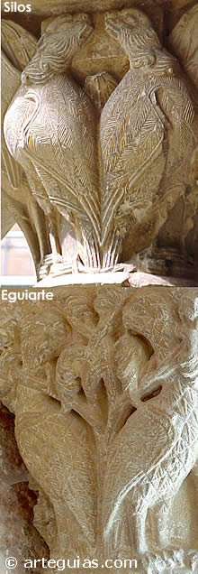 Capiteles de Eguiarte (Navarra) y Silos (Burgos)