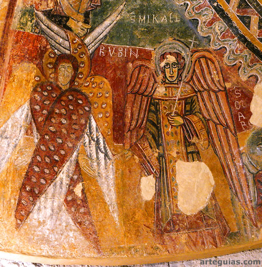 Frescos rom&aacute;nicos en la iglesia de Sant Tom&agrave;s de Fluvi&agrave;, Girona 