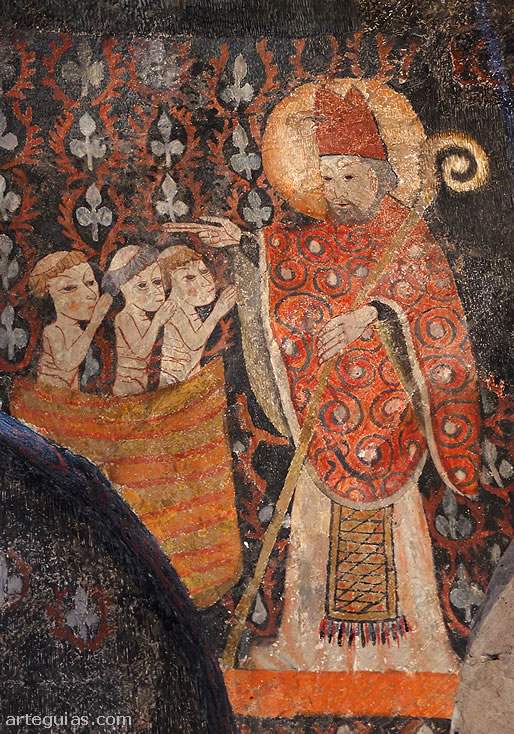 En Santa Marina de Sacramenia est&aacute; pintado el milagro de San Nicolas y los ni&ntilde;os