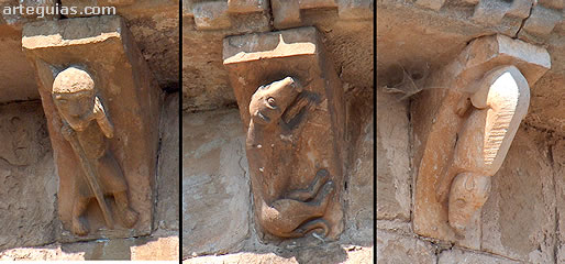 Canecillos que muestran un lance de caza