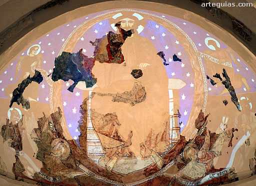 Mapping con la recreaci&oacute;n de las pinturas murales del &aacute;bside