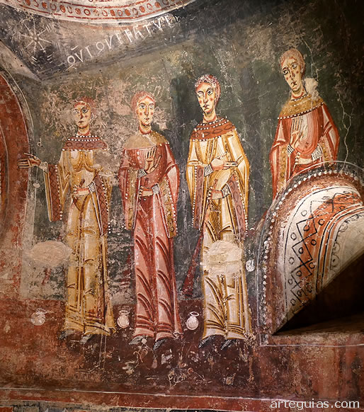 Par&aacute;bola de las v&iacute;rgenes necias y prudentes. Son de &eacute;poca rom&aacute;nica y pertenecieron a Sant Quirze de Pedret