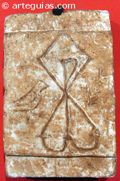 Crism&oacute;n Paleocristiano, conservado en el claustro del Museo de Bellas Artes de Valencia