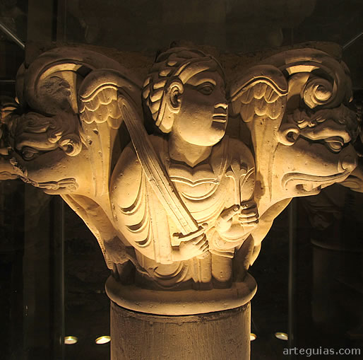 Capitel tallado por el Taller del Maestro de la Catedral de Jaca