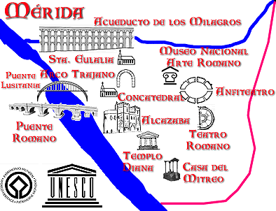 Mapa del Viaje Guiado : M&eacute;rida