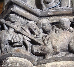 Caza medieval del jabal&iacute;, en la iglesia de Santa Mar&iacute;a del Puerto